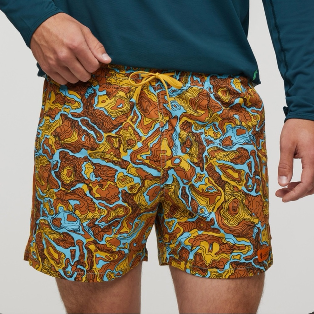Cotopaxi Swim Trunks Blue and Brown Quick-Drying